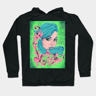 lady with blue hair Hoodie